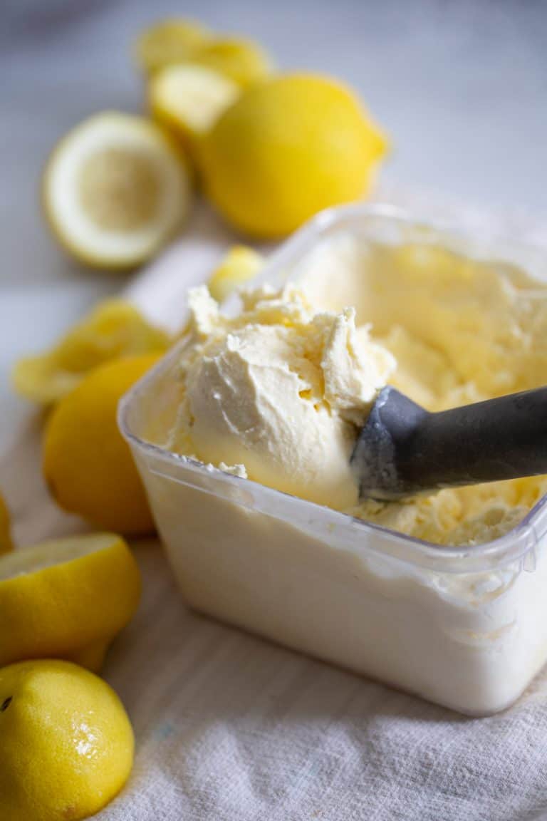 Lemon Ice Cream Recipe - The Baker Chick