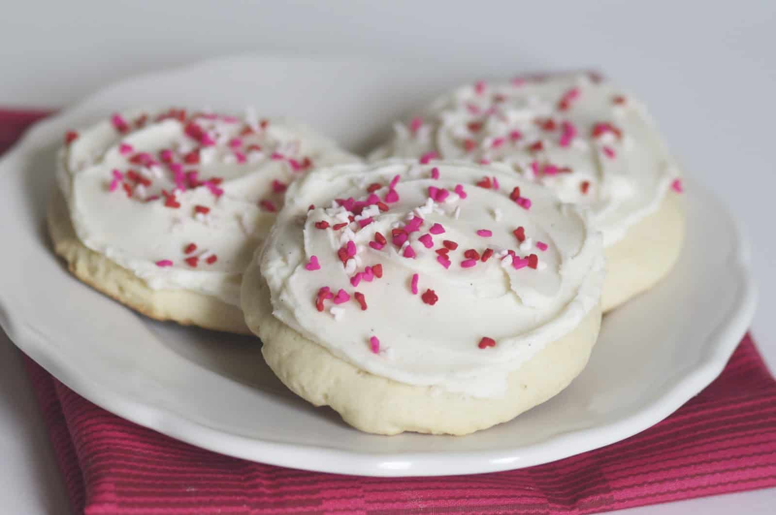 Soft Frosted Sugar Cookies - The Baker Chick