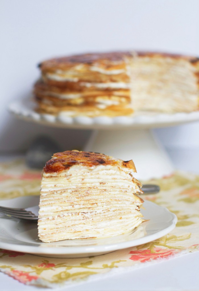 Creme Bruleé Crepe Cake - The Baker Chick