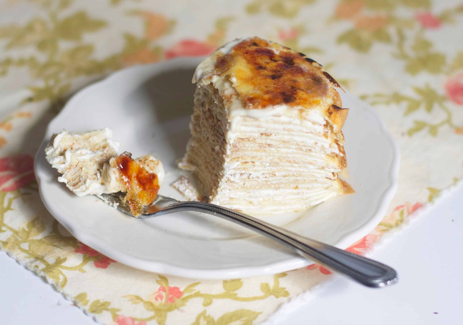 Creme Bruleé Crepe Cake - The Baker Chick
