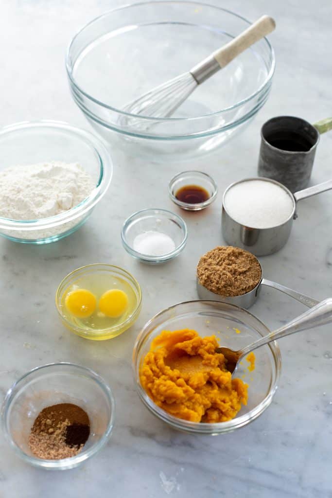 Pumpkin Bread with Cream Cheese Frosting- Ingredients