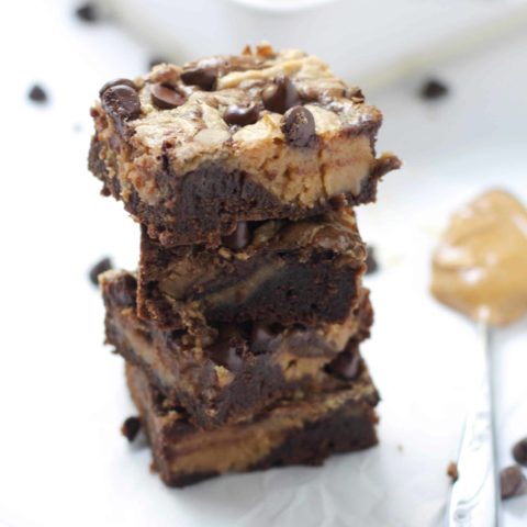 Peanut Butter Cheesecake Brownies - The Baker Chick