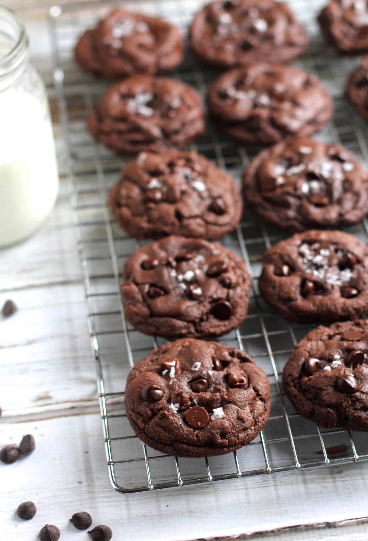 Double Chocolate Cookies With Sea Salt - The Baker Chick