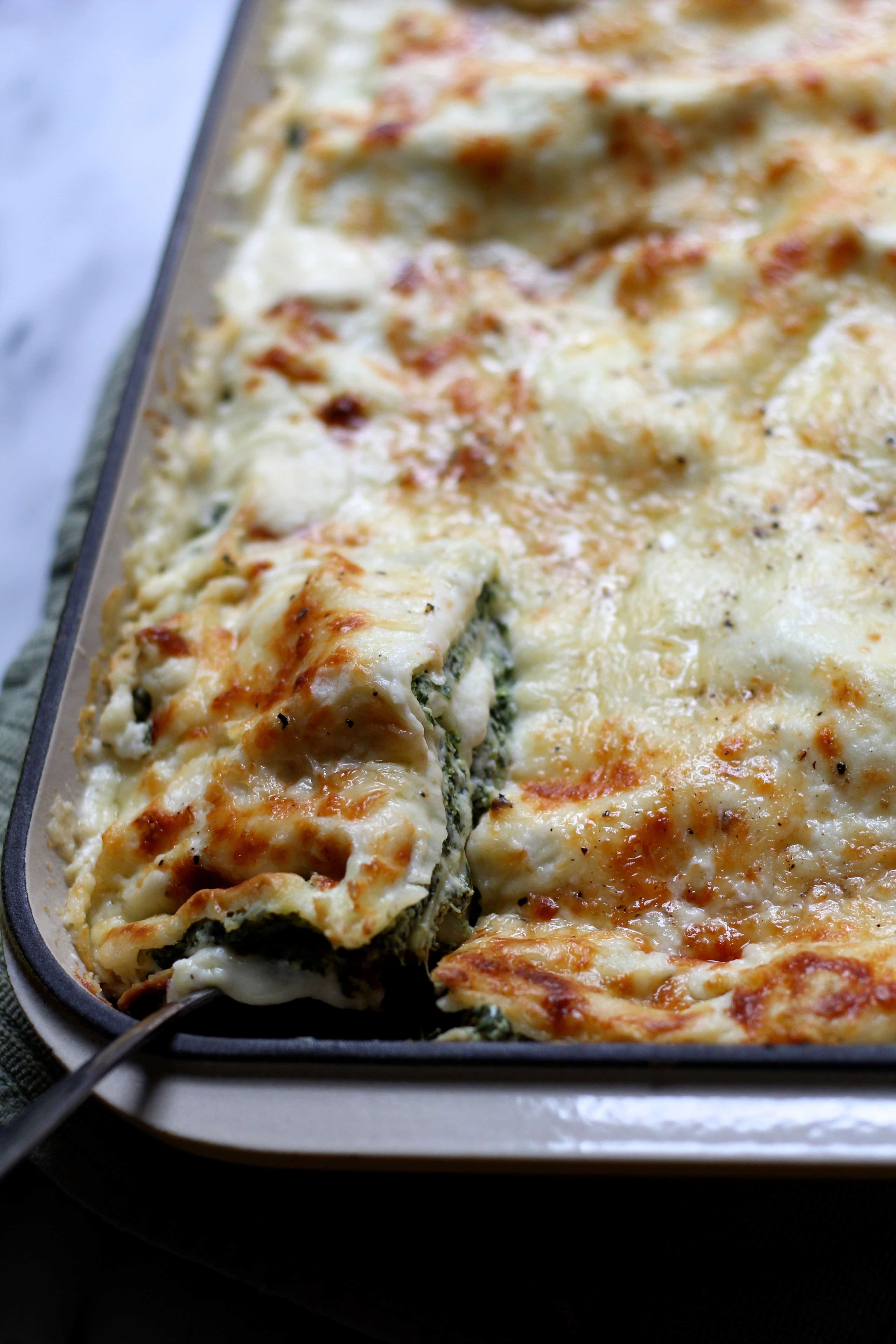White Spinach Lasagna - The Baker Chick