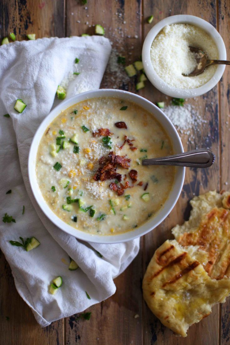 Sweet Corn & Zucchini Chowder - The Baker Chick