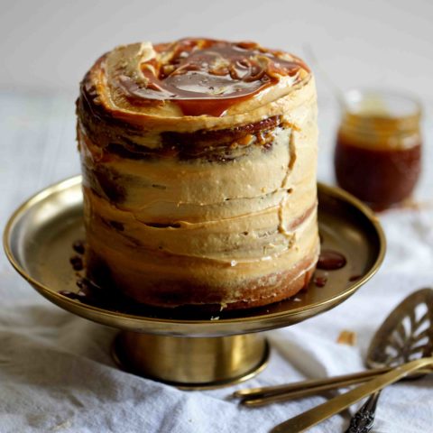 Pumpkin Salted Caramel Layer Cake - The Baker Chick