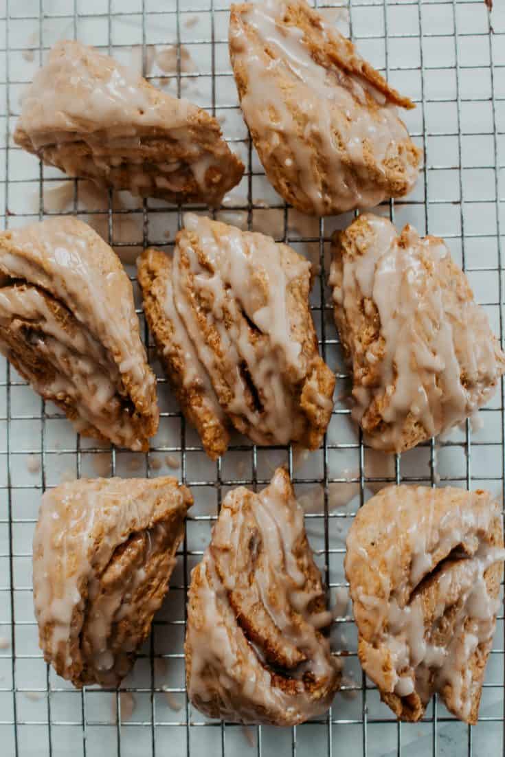 Pumpkin Cinnamon Roll Scones