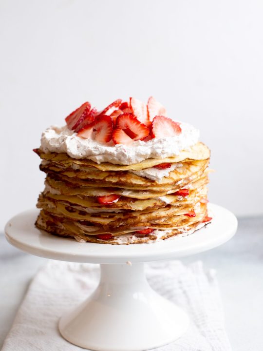 Strawberries and Cream Crepe Cake - Completely Delicious