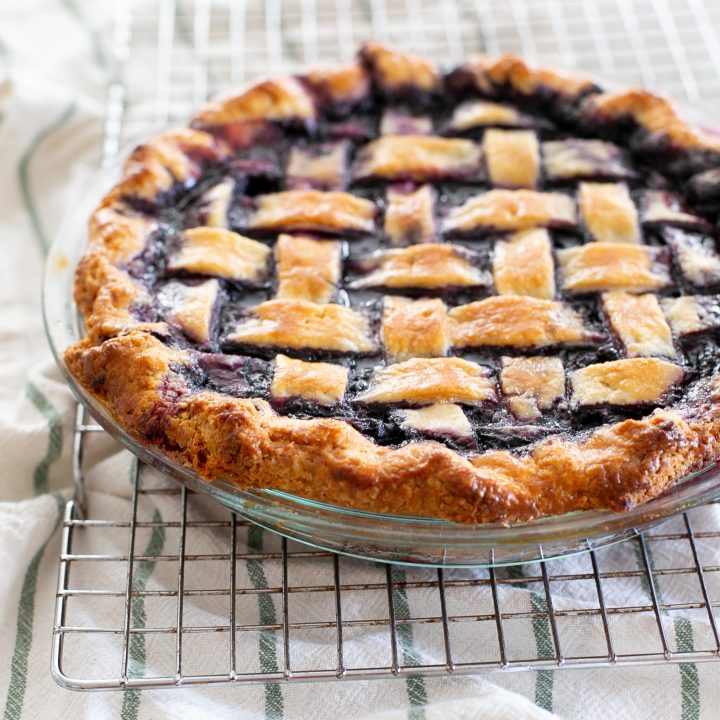 Blueberry Pie with Frozen Blueberries - The Baker Chick