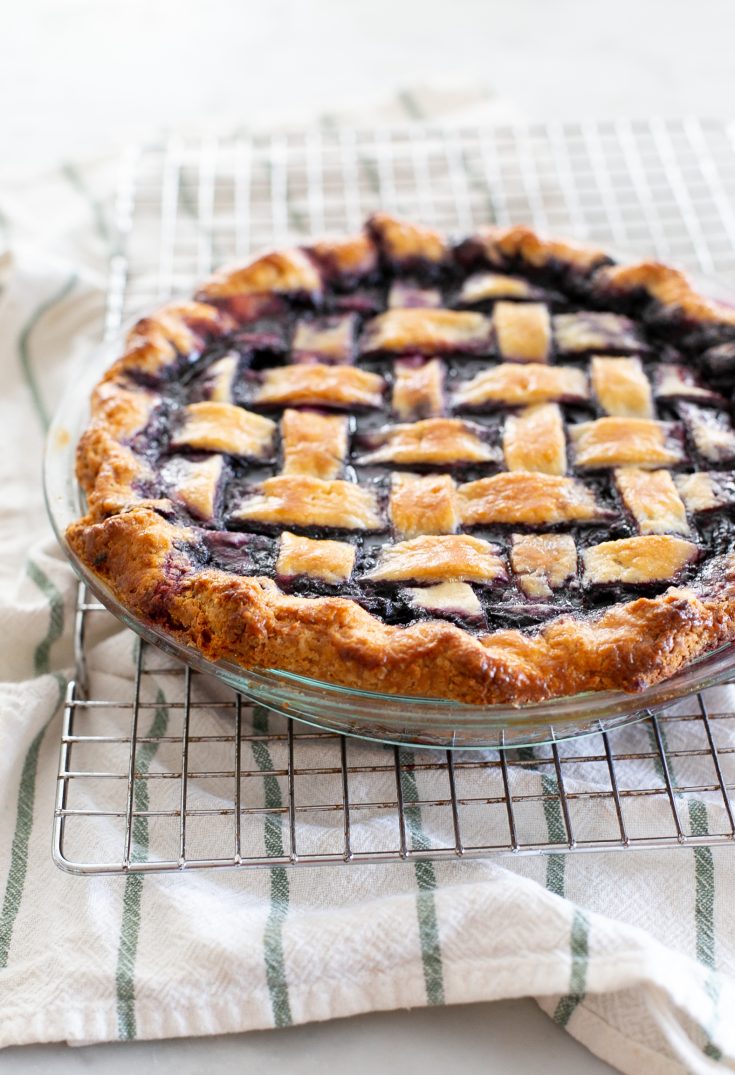 Blueberry Pie with Frozen Blueberries - The Baker Chick