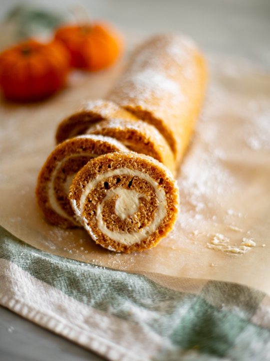 Classic Pumpkin Roll with Cream Cheese Filling - Brown Eyed Baker