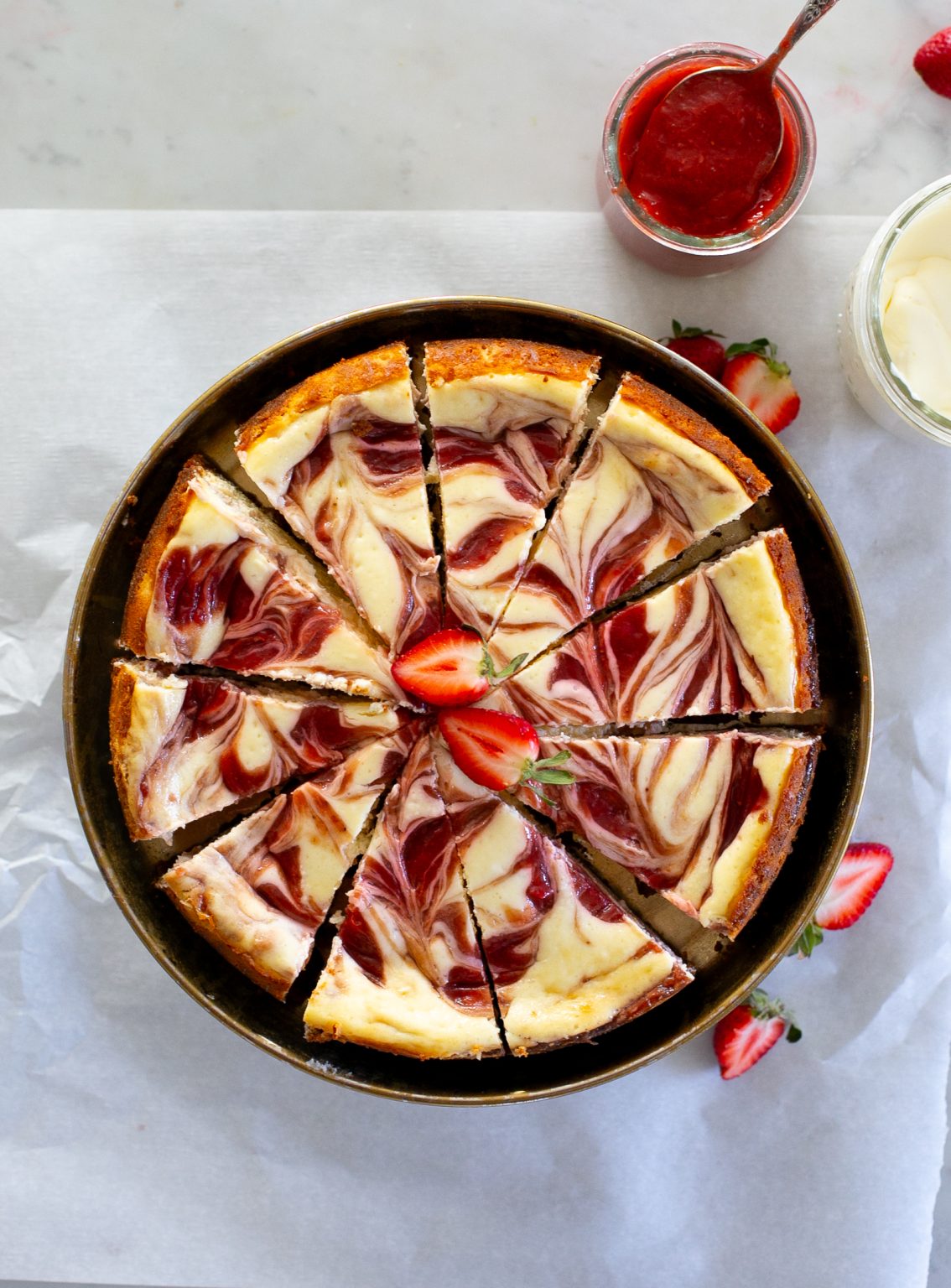 Strawberry Rhubarb Cheesecake The Baker Chick