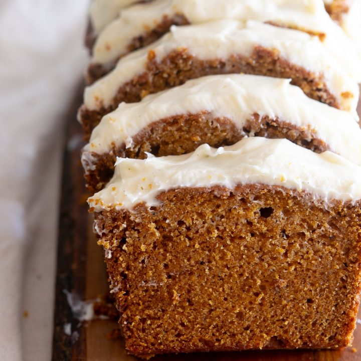 Cream Cheese Frosted Pumpkin Bread