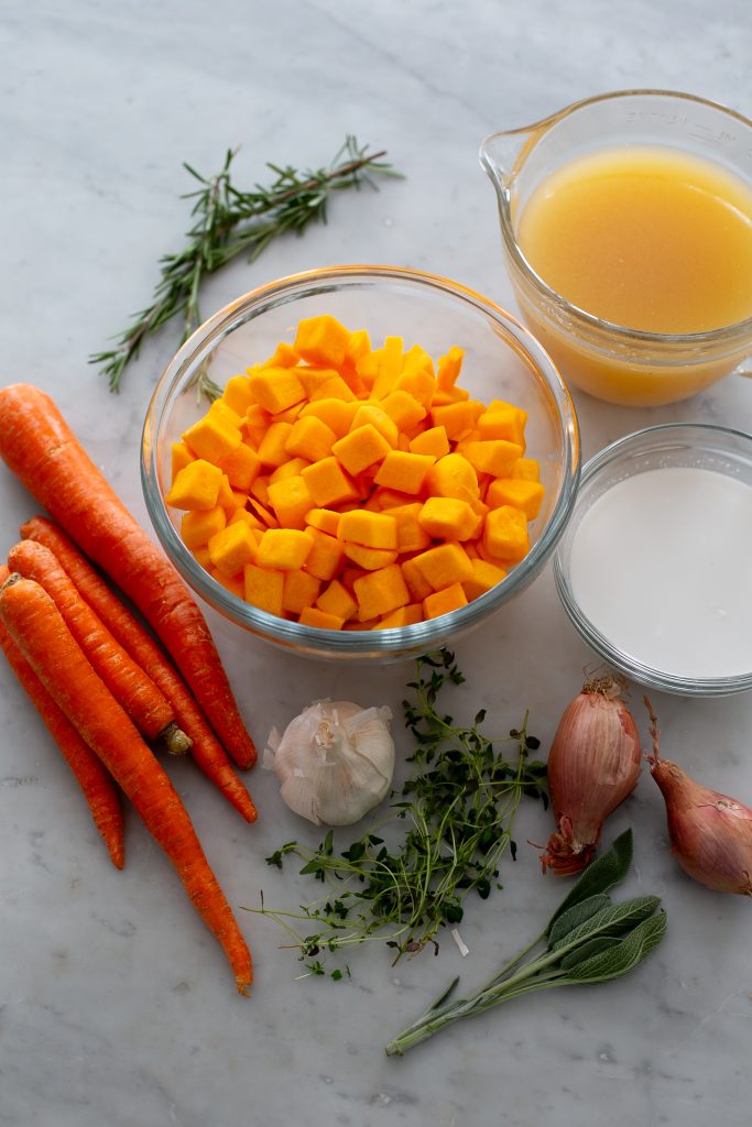 Butternut Squash Carrot Soup- ingredients