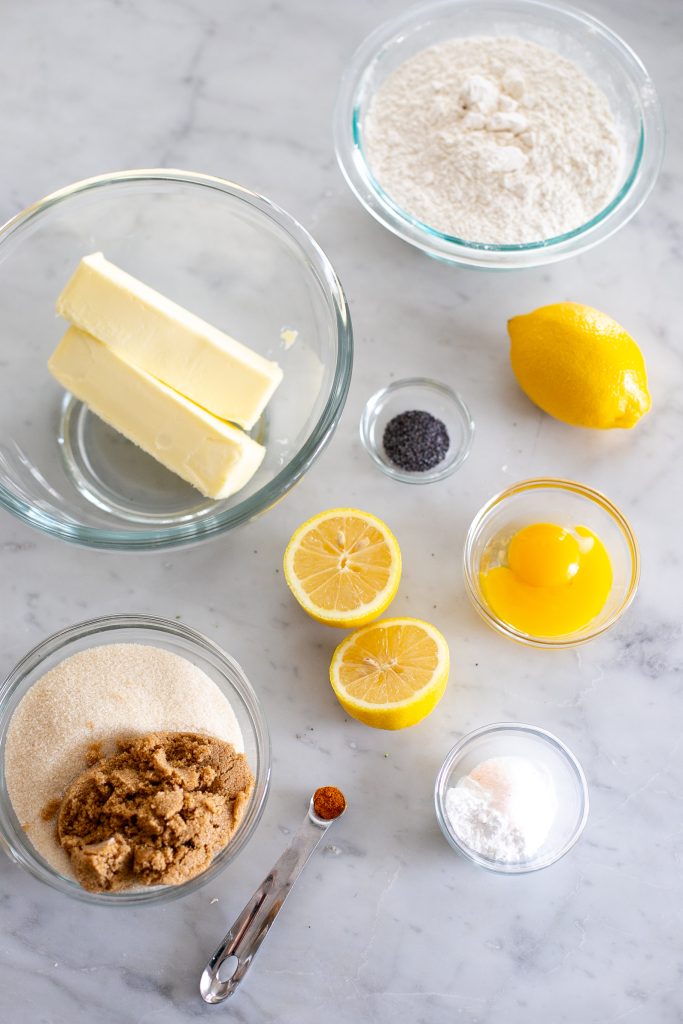 Lemon Poppyseed Cookies- ingredients